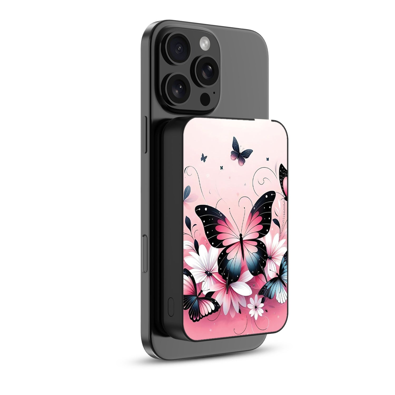 MyBat Design Lab 10000mAh Magnetic Wireless Power Bank - Black - Butterfly Bouquet - MPBBAT141-BK-184-2.jpg