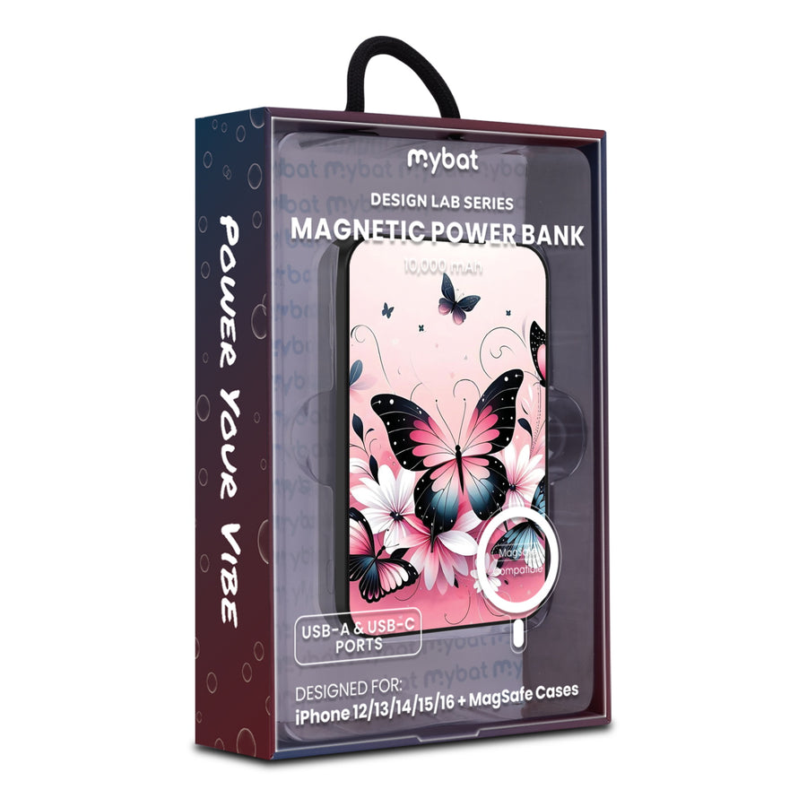 MyBat Design Lab 10000mAh Magnetic Wireless Power Bank - Black - Butterfly Bouquet - MPBBAT141-BK-184-9.jpg
