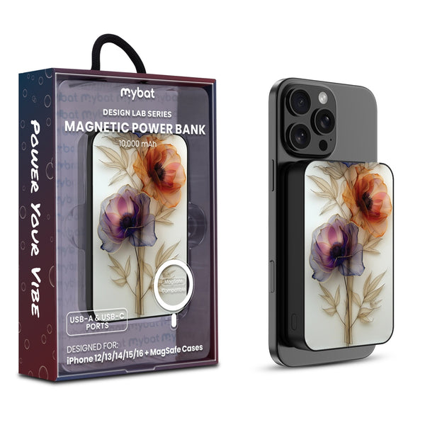 MyBat Design Lab 10000mAh Magnetic Wireless Power Bank - Black - Pressed Flowers - MPBBAT141-BK-185-1.jpg