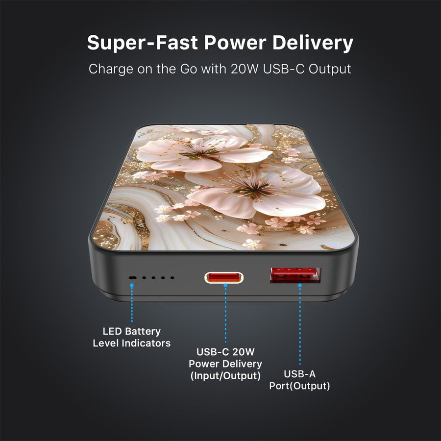 MyBat Design Lab 10000mAh Magnetic Wireless Power Bank - Black - Golden Petal Glow - MPBBAT141-BK-186-7.jpg