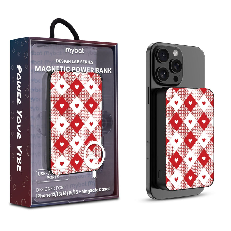 MyBat Design Lab 10000mAh Magnetic Wireless Power Bank - Black - Knit with Love