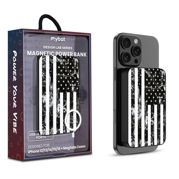 MyBat Design Lab 10000mAh Magnetic Wireless Power Bank - Black - Distress US Flag - MPBBAT141-BK-344-1.jpg