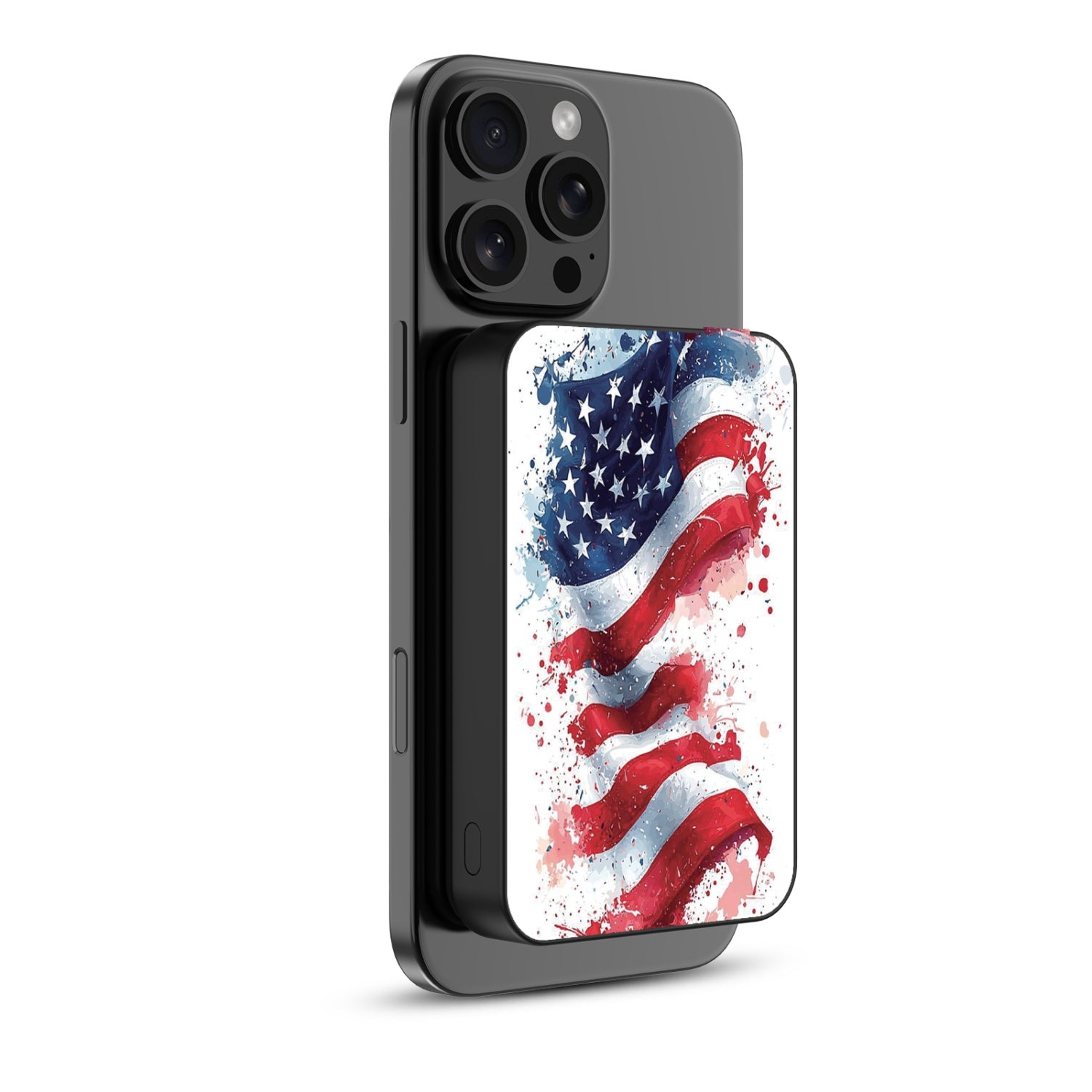 MyBat Design Lab 10000mAh Magnetic Wireless Power Bank - Black - Patriotic Flag Painiting - MPBBAT141-BK-346-2.jpg