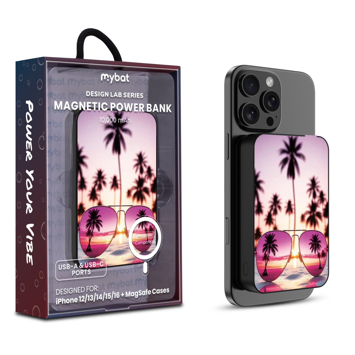 MyBat Design Lab 10000mAh Magnetic Wireless Power Bank - Black - California Sunset - MPBBAT141-BK-385-1.jpg