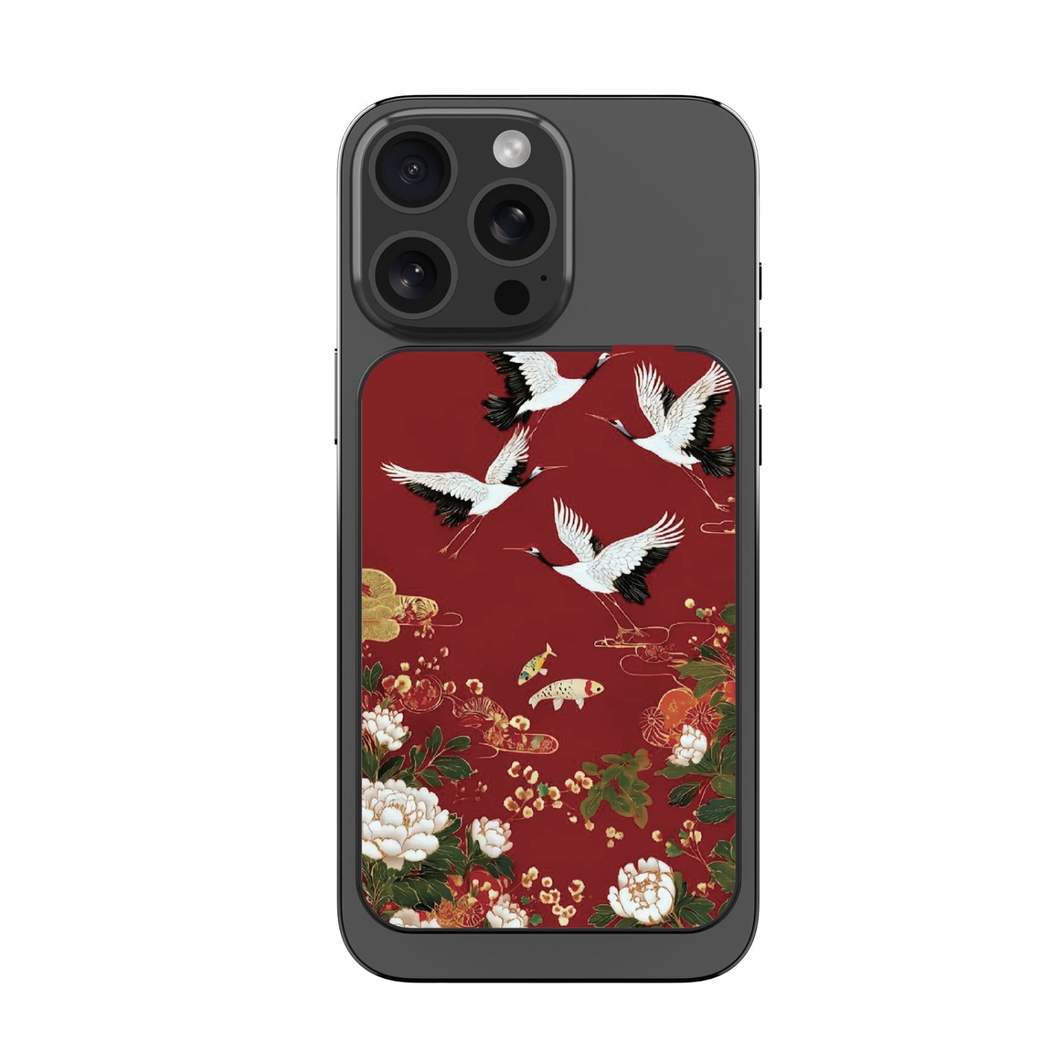 MyBat Design Lab 10000mAh Magnetic Wireless Power Bank - Black - Crane and Koi Fish - MPBBAT141-BK-391-3.jpg