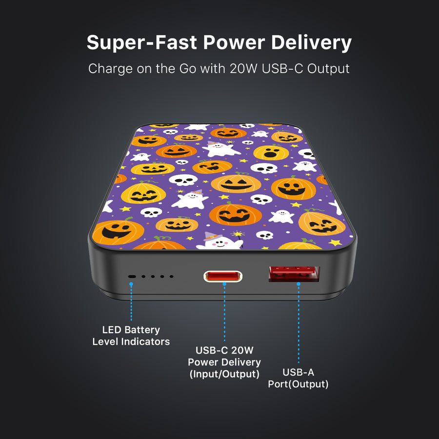 MyBat Design Lab 10000mAh Magnetic Wireless Power Bank - Black - Pumpkin Party - MPBBAT141-BK-404-7.jpg