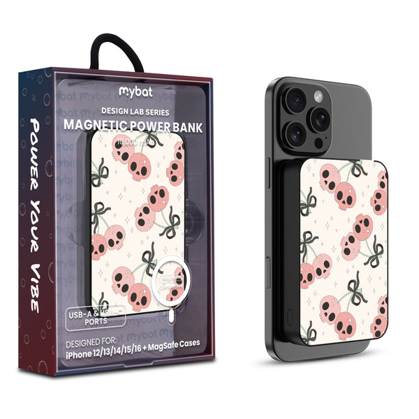 MyBat Design Lab 10000mAh Magnetic Wireless Power Bank - Black - Cherry Skulls - MPBBAT141-BK-408-1.jpg