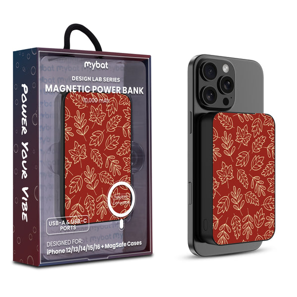 MyBat Design Lab 10000mAh Magnetic Wireless Power Bank - Black - Leaf Lines - MPBBAT141-BK-429-1.jpg