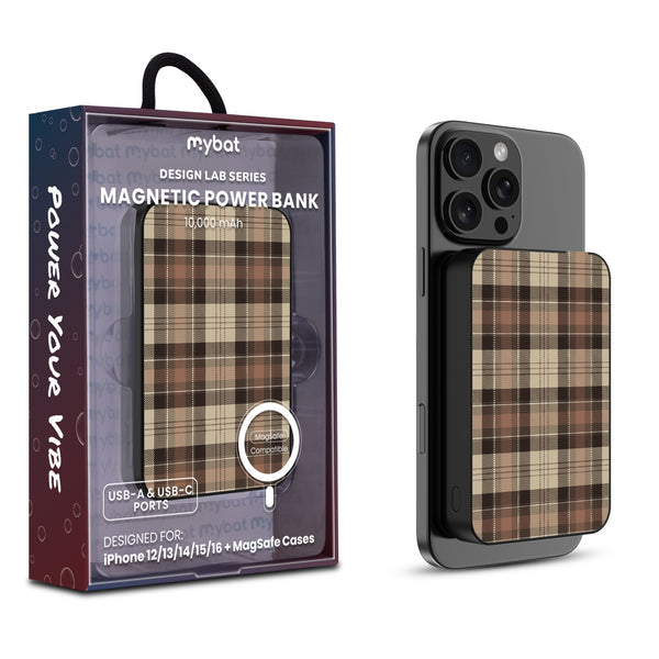 MyBat Design Lab 10000mAh Magnetic Wireless Power Bank - Black - Mocha Flannel - MPBBAT141-BK-431-1.jpg