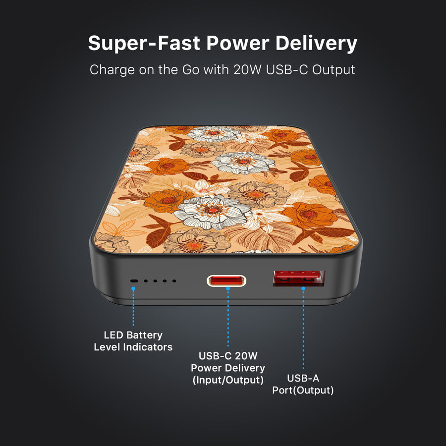 MyBat Design Lab 10000mAh Magnetic Wireless Power Bank - Black - Retro Bouquet - MPBBAT141-BK-440-7.jpg