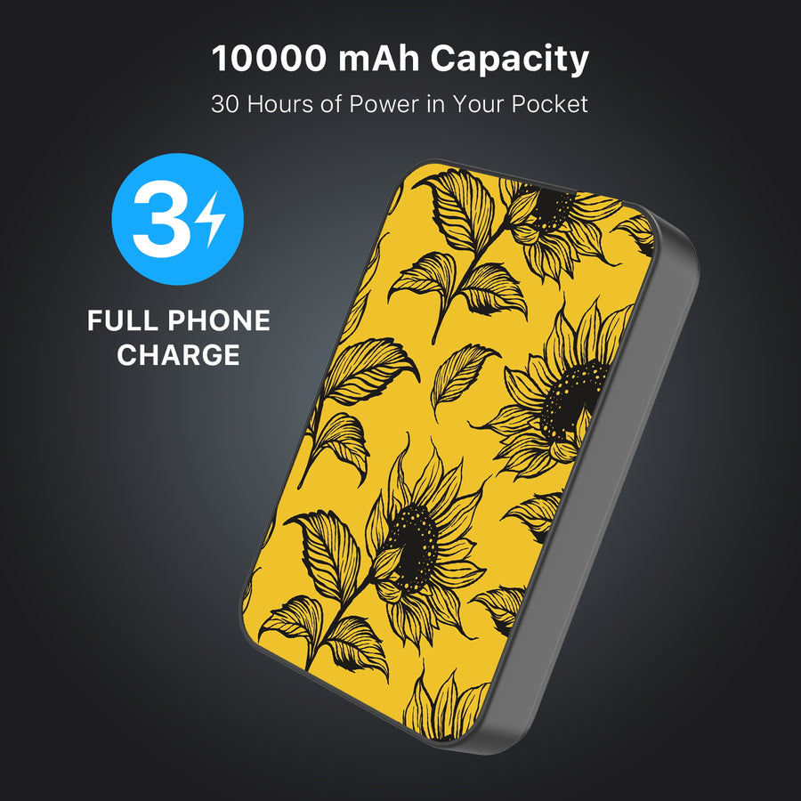 MyBat Design Lab 10000mAh Magnetic Wireless Power Bank - Black - Golden Sunflowers - MPBBAT141-BK-444-8.jpg