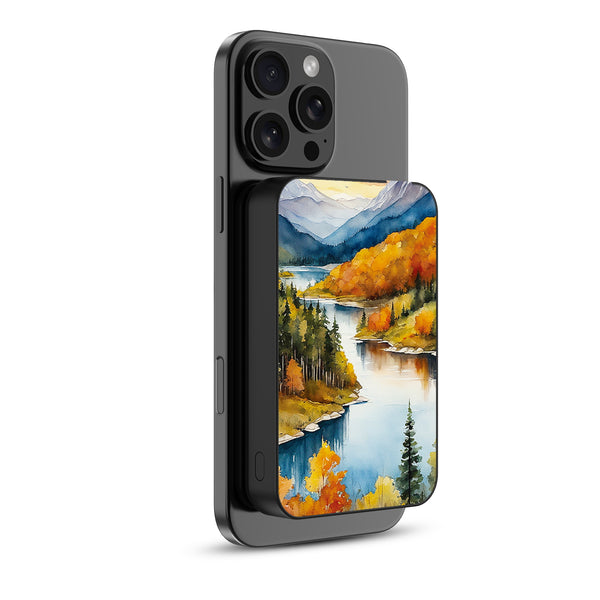 MyBat Design Lab 10000mAh Magnetic Wireless Power Bank - Black - Impressionist Foliage - MPBBAT141-BK-452-2.jpg