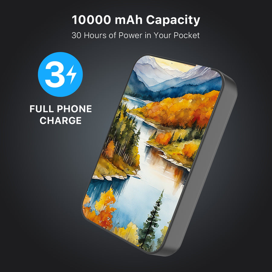 MyBat Design Lab 10000mAh Magnetic Wireless Power Bank - Black - Impressionist Foliage - MPBBAT141-BK-452-8.jpg