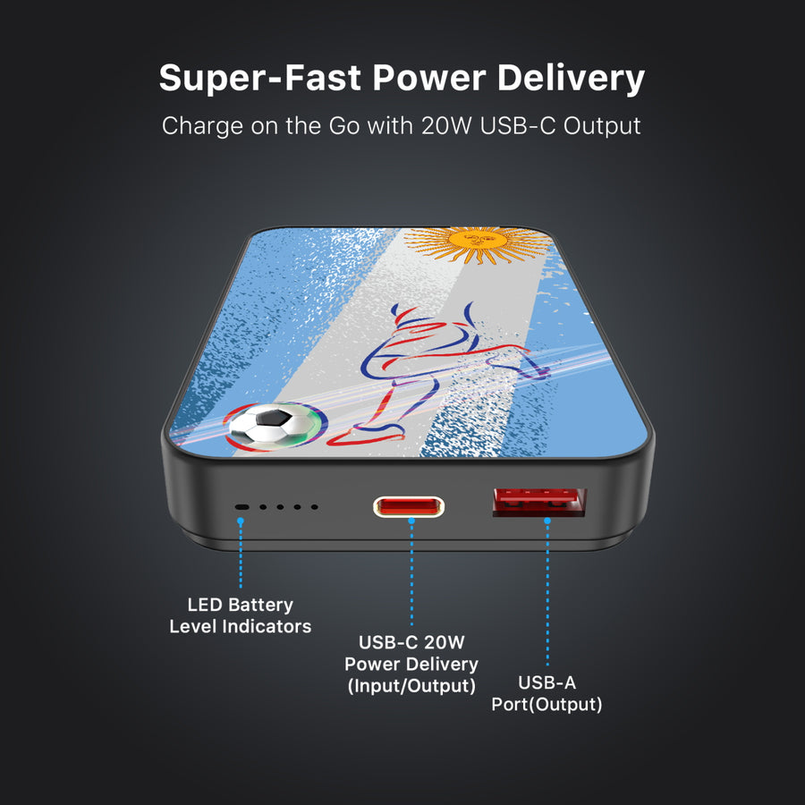 MyBat Design Lab 10000mAh Magnetic Wireless Power Bank - Black – Argentina Soccer - MPBBAT141-BK-508-7.jpg
