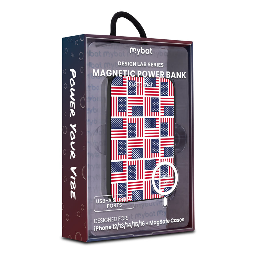 MyBat Design Lab 10000mAh Magnetic Wireless Power Bank - Black – Flag Patchwork - MPBBAT141-BK-519-20.JPG