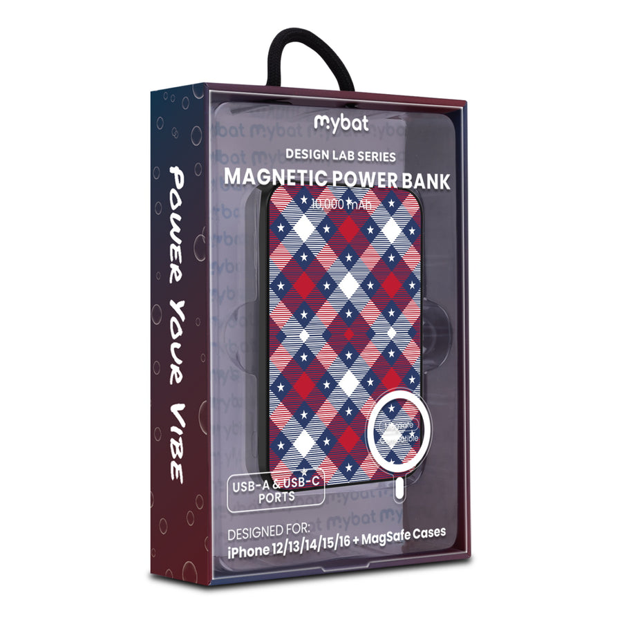 MyBat Design Lab 10000mAh Magnetic Wireless Power Bank - Black – Americana Plaid - MPBBAT141-BK-523-20.JPG