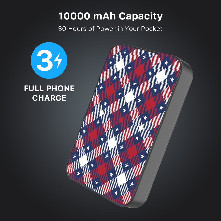 MyBat Design Lab 10000mAh Magnetic Wireless Power Bank - Black – Americana Plaid - MPBBAT141-BK-523-7.JPG