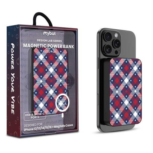 MyBat Design Lab 10000mAh Magnetic Wireless Power Bank - Black – Americana Plaid - MPBBAT141-BK-523.JPG