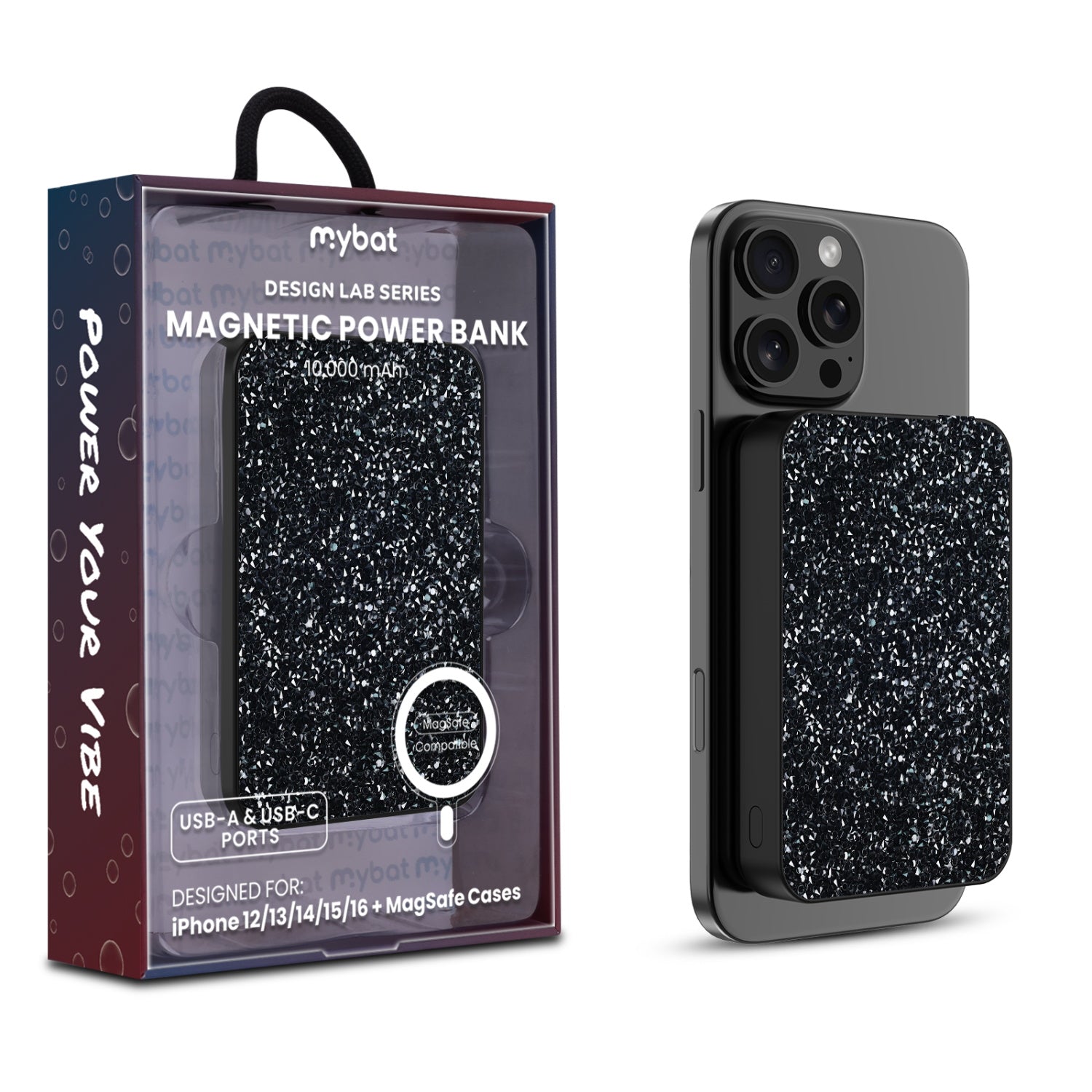 MyBat Design Lab 10000mAh Magnetic Wireless Power Bank – Black / Black Rhinestone - MPBBAT141-D01-1.jpg