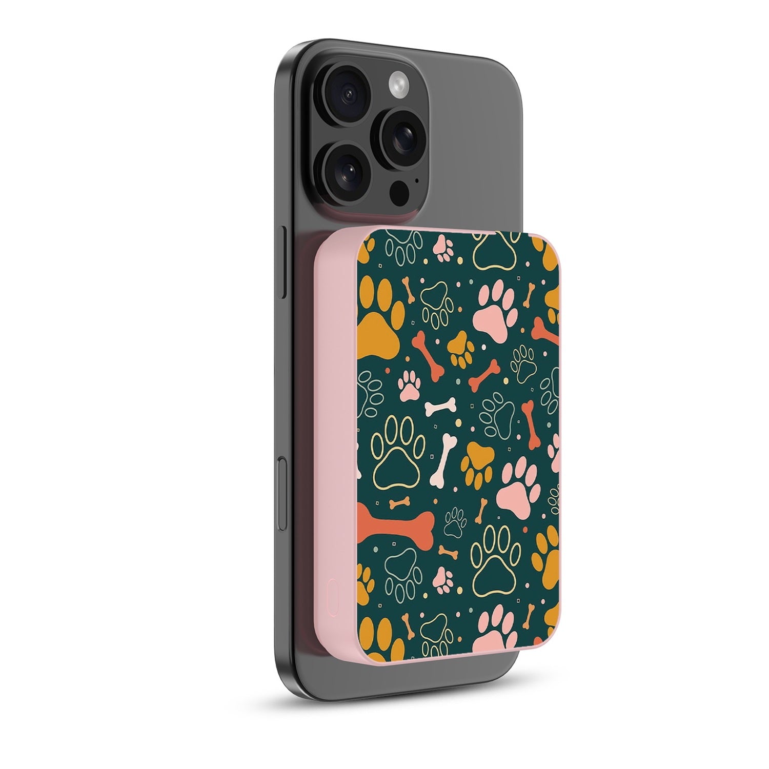 MyBat Design Lab 10000mAh Magnetic Wireless Power Bank - Pink - Paw Prints & Bones - MPBBAT143-PK-003-2.jpg