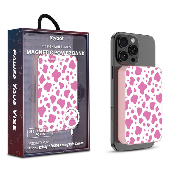 MyBat Design Lab 10000mAh Magnetic Wireless Power Bank - Pink - Pink Cow Print - MPBBAT143-PK-015-1.jpg