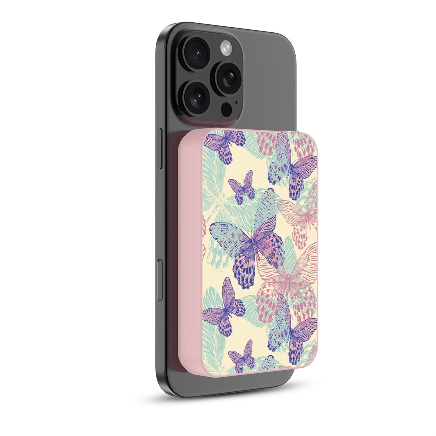 MyBat Design Lab 10000mAh Magnetic Wireless Power Bank - Pink - Butterflies - MPBBAT143-PK-019-2.jpg