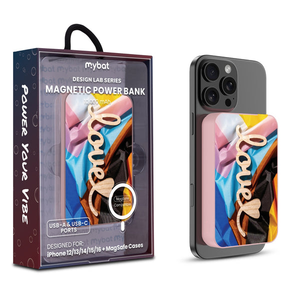 MyBat Design Lab 10000mAh Magnetic Wireless Power Bank - Pink - Love is Love - MPBBAT143-PK-037-1.jpg