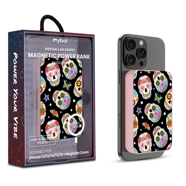MyBat Design Lab 10000mAh Magnetic Wireless Power Bank - Pink - Day of the Dead - MPBBAT143-PK-056-1.jpg