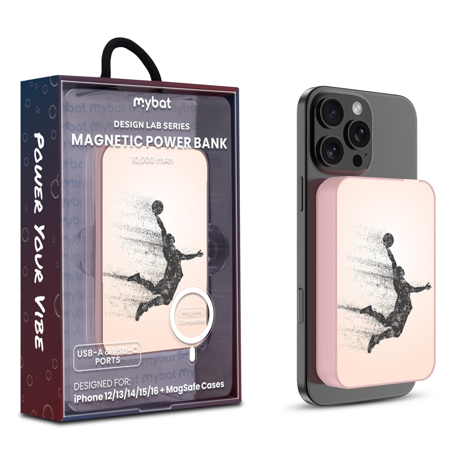MyBat Design Lab 10000mAh Magnetic Wireless Power Bank - Pink - Slam Dunk - MPBBAT143-PK-091-1.jpg