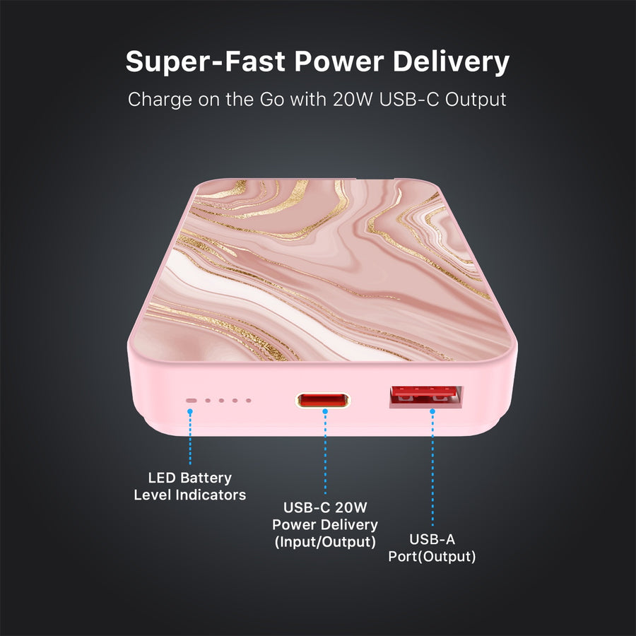 MyBat Design Lab 10000mAh Magnetic Wireless Power Bank - Pink - Pink Marble - MPBBAT143-PK-107-7.jpg