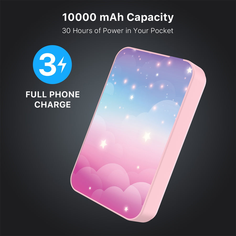 MyBat Design Lab 10000mAh Magnetic Wireless Power Bank - Pink - Clouds & Stars - MPBBAT143-PK-110-8.jpg