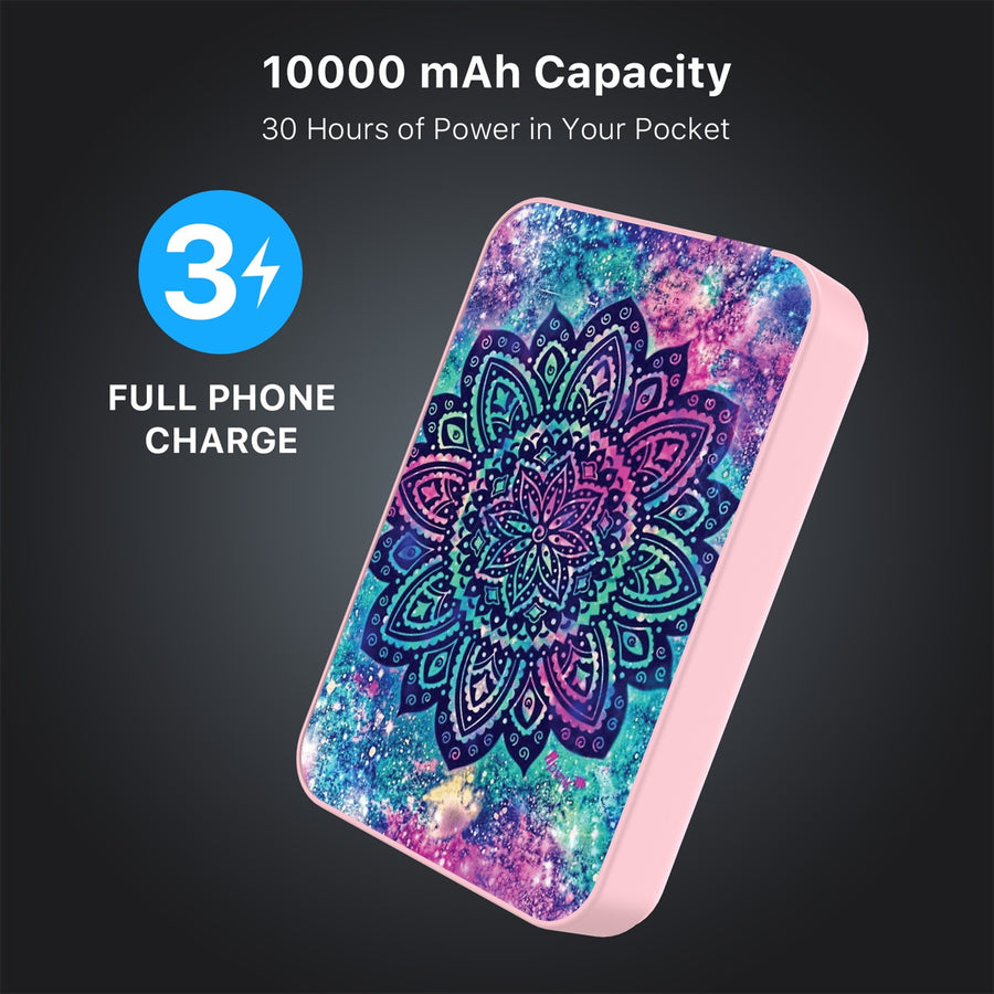 MyBat Design Lab 10000mAh Magnetic Wireless Power Bank - Pink - Cosmic Mandala - MPBBAT143-PK-165-8.jpg