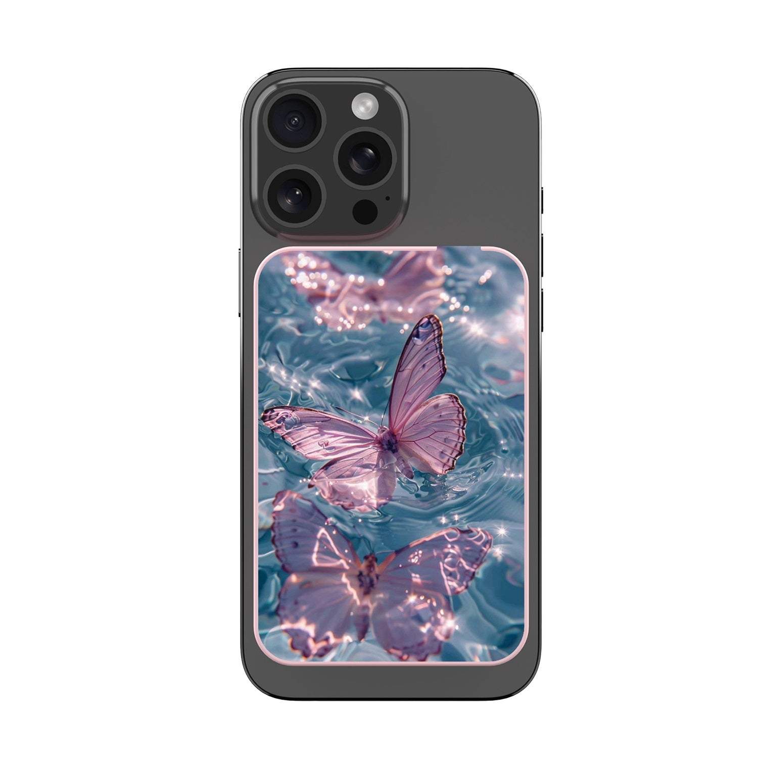 MyBat Design Lab 10000mAh Magnetic Wireless Power Bank - Pink - Floating Butterflies - MPBBAT143-PK-180-3.jpg
