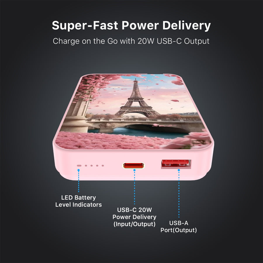 MyBat Design Lab 10000mAh Magnetic Wireless Power Bank - Pink - Paris In Bloom - MPBBAT143-PK-183-7.jpg