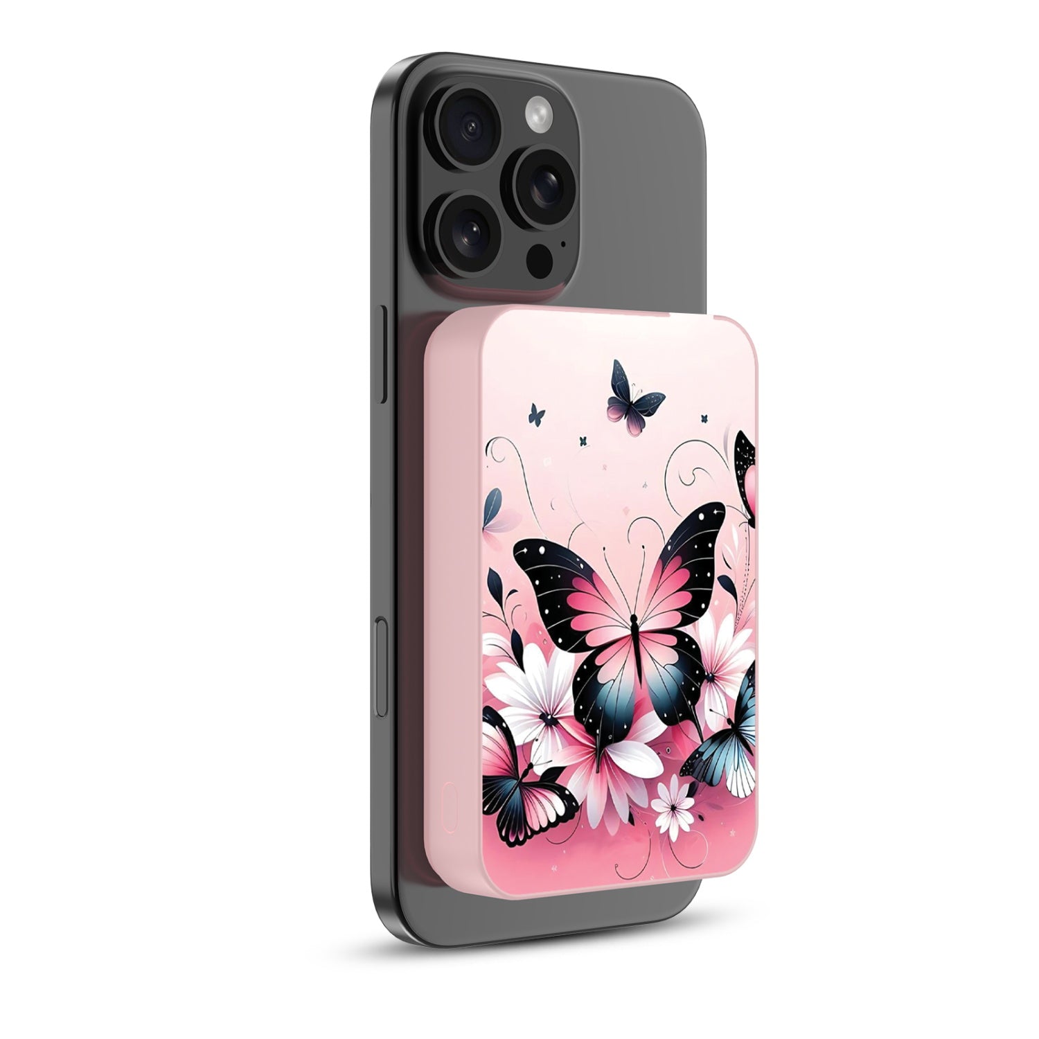 MyBat Design Lab 10000mAh Magnetic Wireless Power Bank - Pink - Butterfly Bouquet - MPBBAT143-PK-184-2.jpg