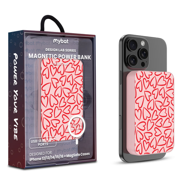 MyBat Design Lab 10000mAh Magnetic Wireless Power Bank - Pink - Endless Hearts - MPBBAT143-PK-338-1.jpg