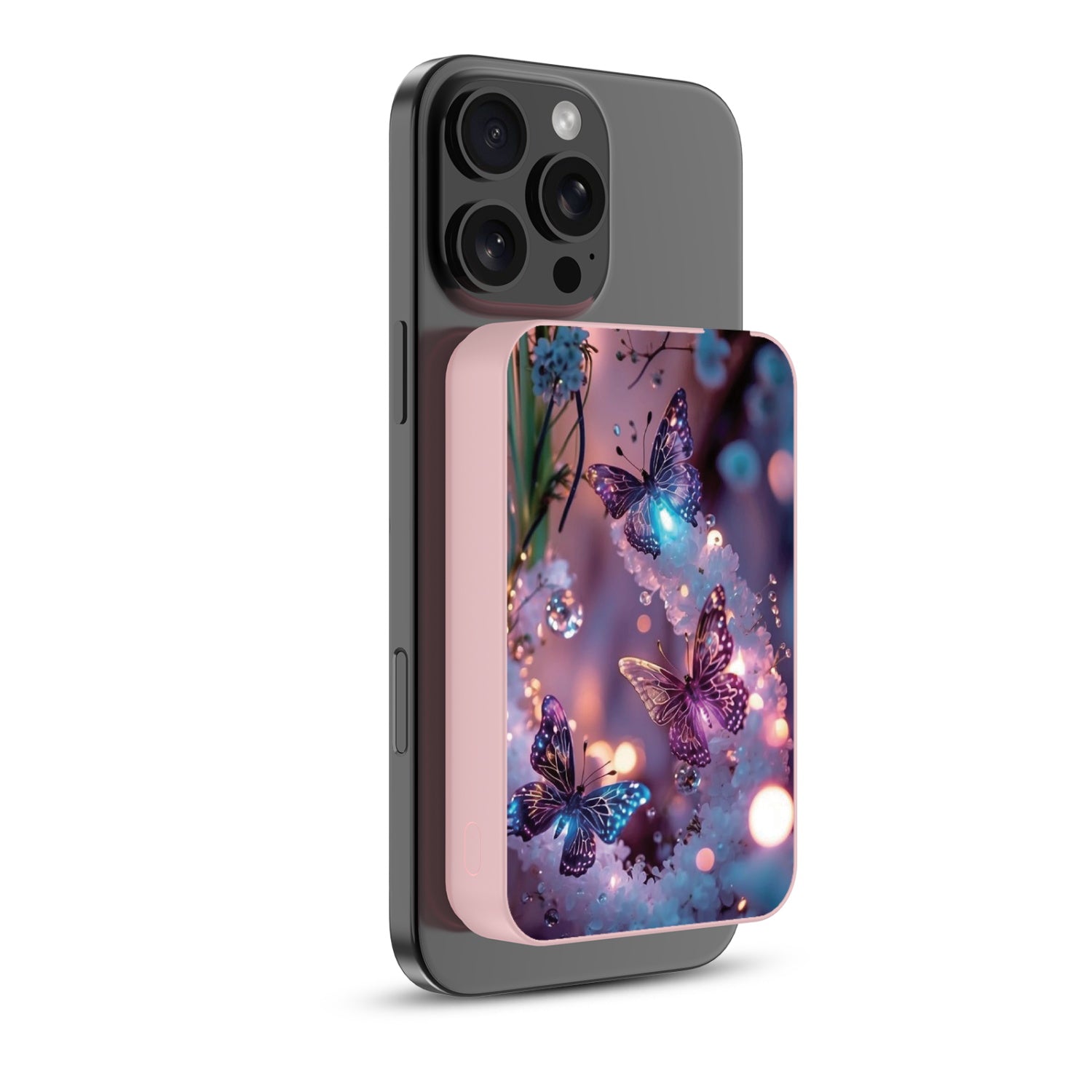MyBat Design Lab 10000mAh Magnetic Wireless Power Bank - Pink - Magical Butterflies - MPBBAT143-PK-349-2.jpg