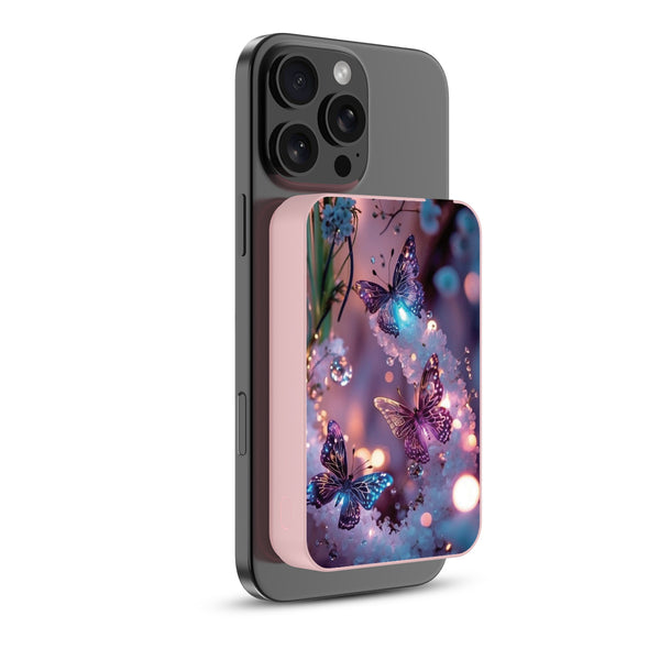 MyBat Design Lab 10000mAh Magnetic Wireless Power Bank - Pink - Magical Butterflies - MPBBAT143-PK-349-2.jpg