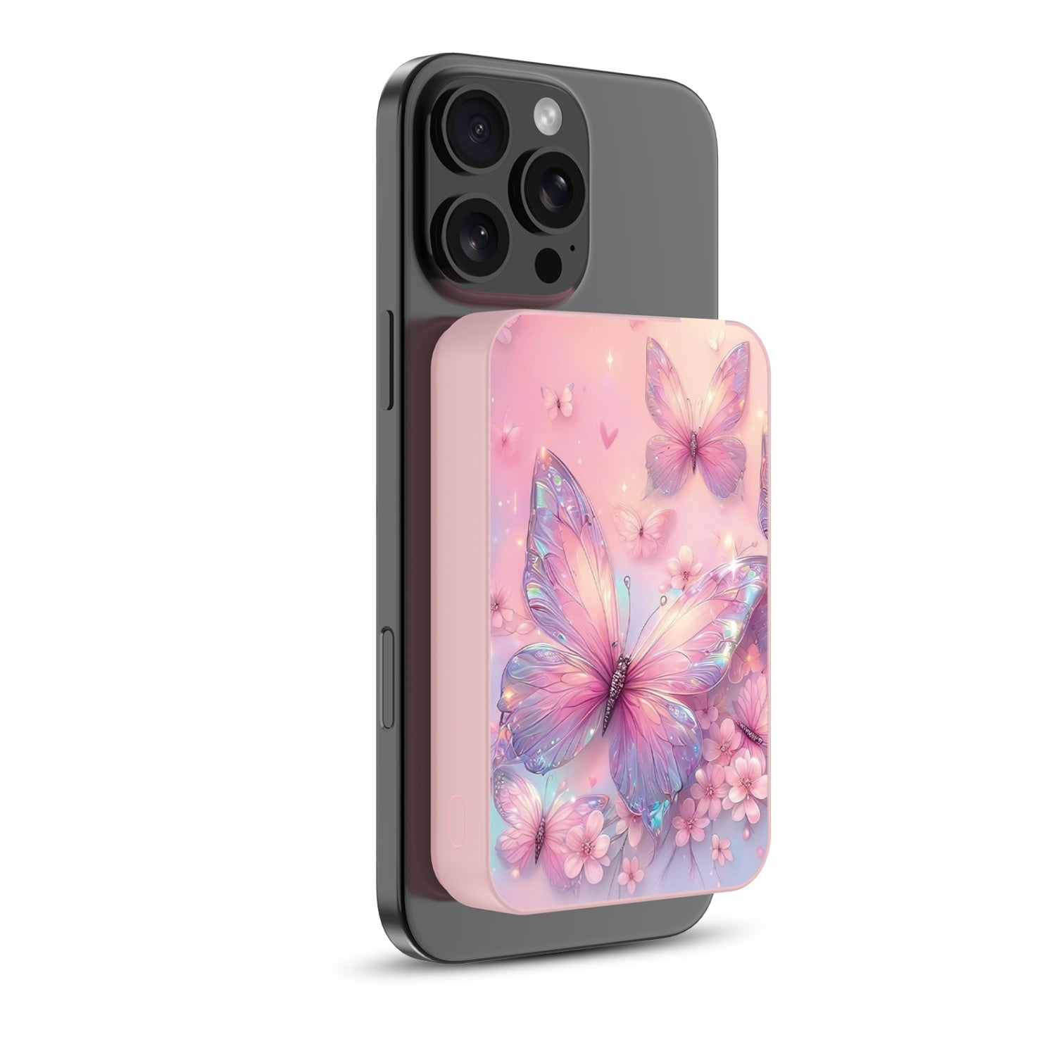 MyBat Design Lab 10000mAh Magnetic Wireless Power Bank - Pink - Pink Butterflies - MPBBAT143-PK-361-2.jpg