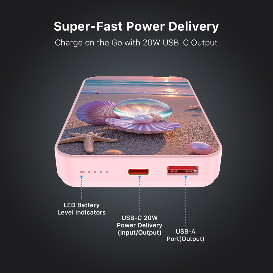MyBat Design Lab 10000mAh Magnetic Wireless Power Bank - Pink - Seashell Beach - MPBBAT143-PK-374-7.jpg