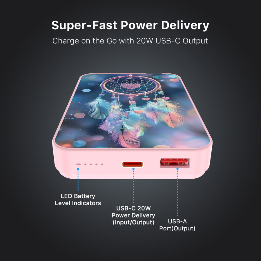 MyBat Design Lab 10000mAh Magnetic Wireless Power Bank - Pink - Pastel Dreamcatcher - MPBBAT143-PK-376-7.jpg