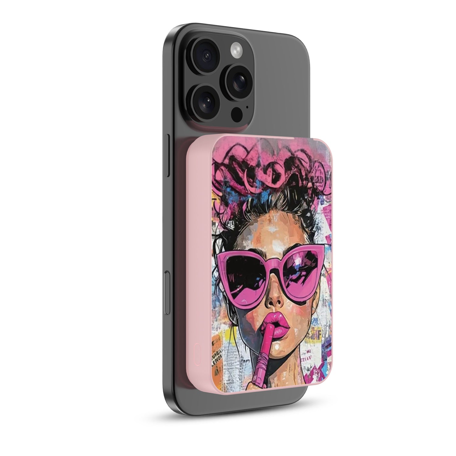 MyBat Design Lab 10000mAh Magnetic Wireless Power Bank - Pink - Graffiti Girl - MPBBAT143-PK-383-2.jpg