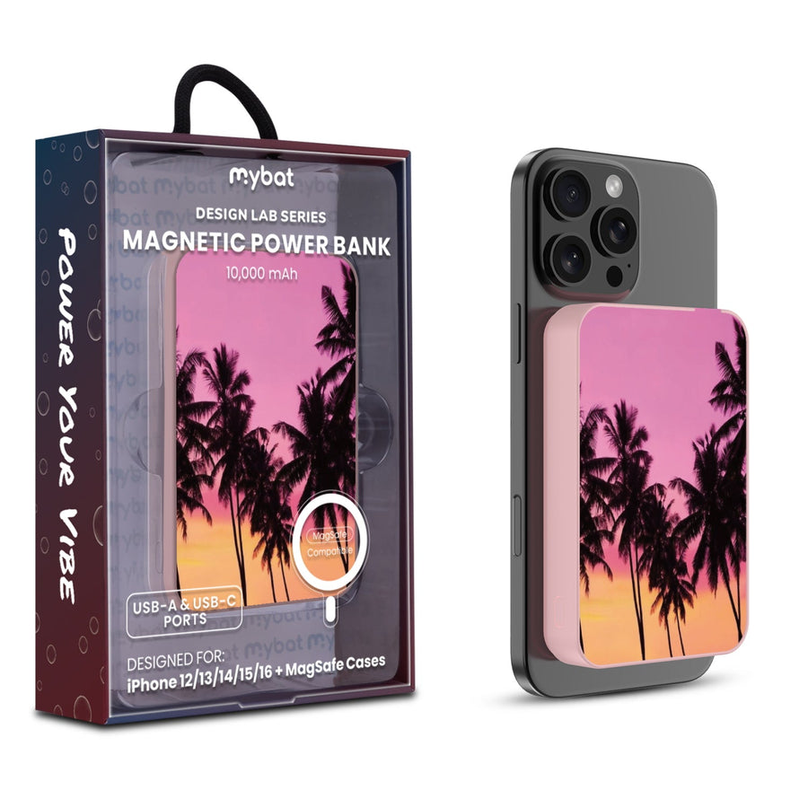 MyBat Design Lab 10000mAh Magnetic Wireless Power Bank - Pink - Hello Summer