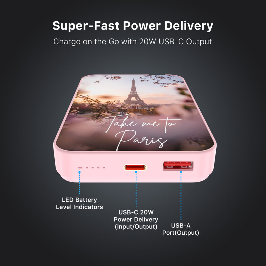 MyBat Design Lab 10000mAh Magnetic Wireless Power Bank - Pink - Take Me to Paris - MPBBAT143-PK-390-7.jpg