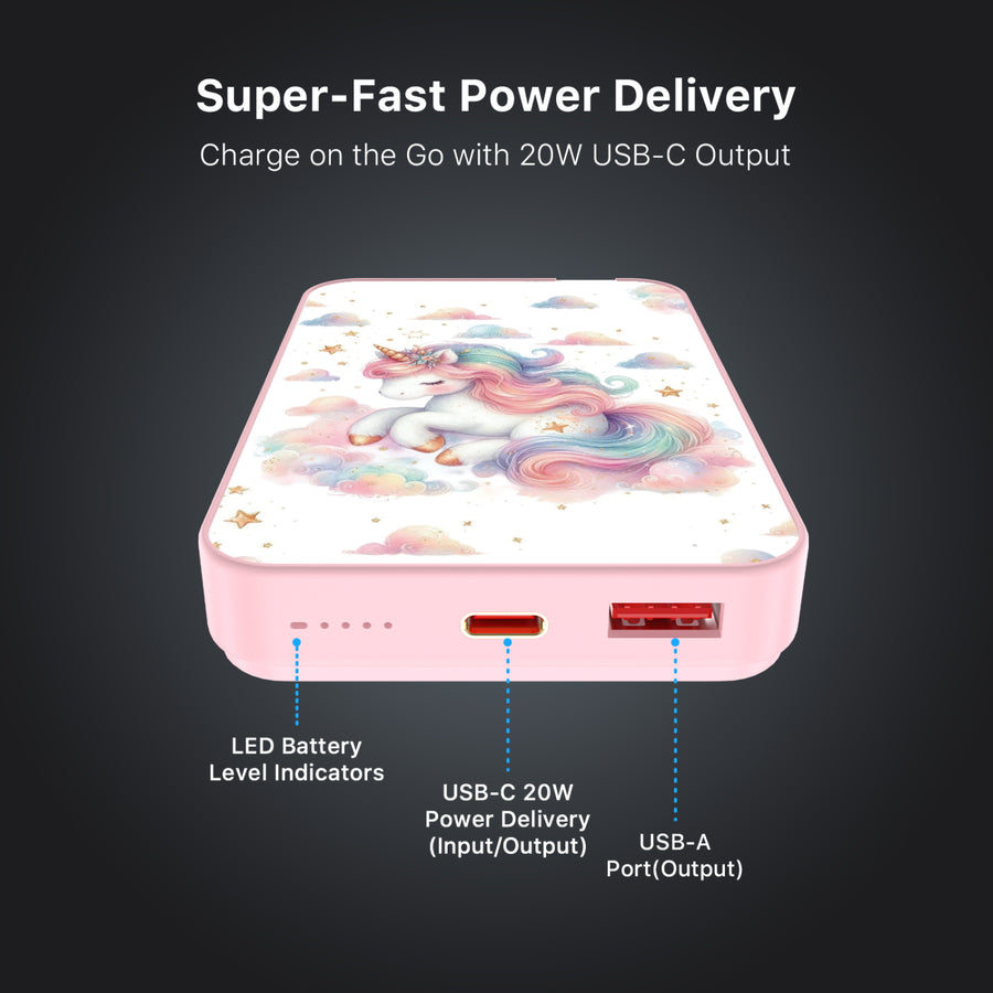 MyBat Design Lab 10000mAh Magnetic Wireless Power Bank - Pink - Rainbow Unicorn - MPBBAT143-PK-392-7.jpg