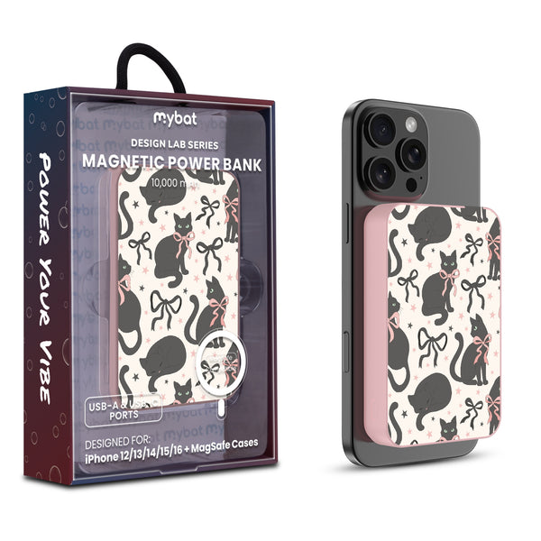 MyBat Design Lab 10000mAh Magnetic Wireless Power Bank - Pink - Coquette Cat - MPBBAT143-PK-410-1.jpg