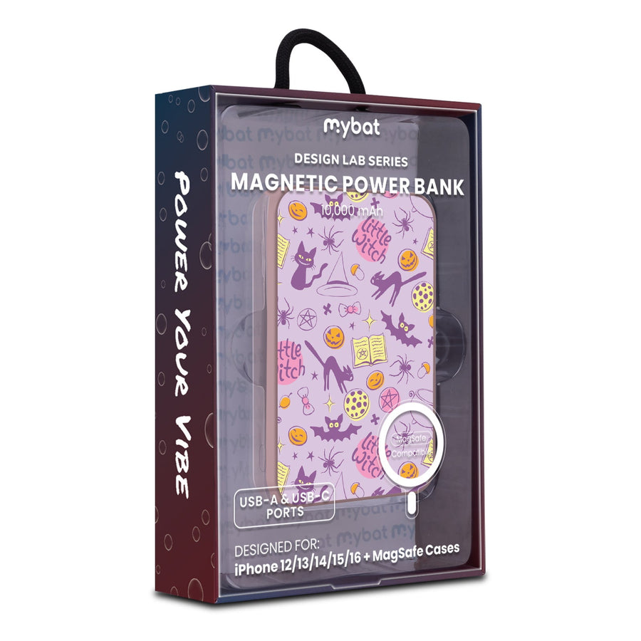 MyBat Design Lab 10000mAh Magnetic Wireless Power Bank - Pink - Little Witch