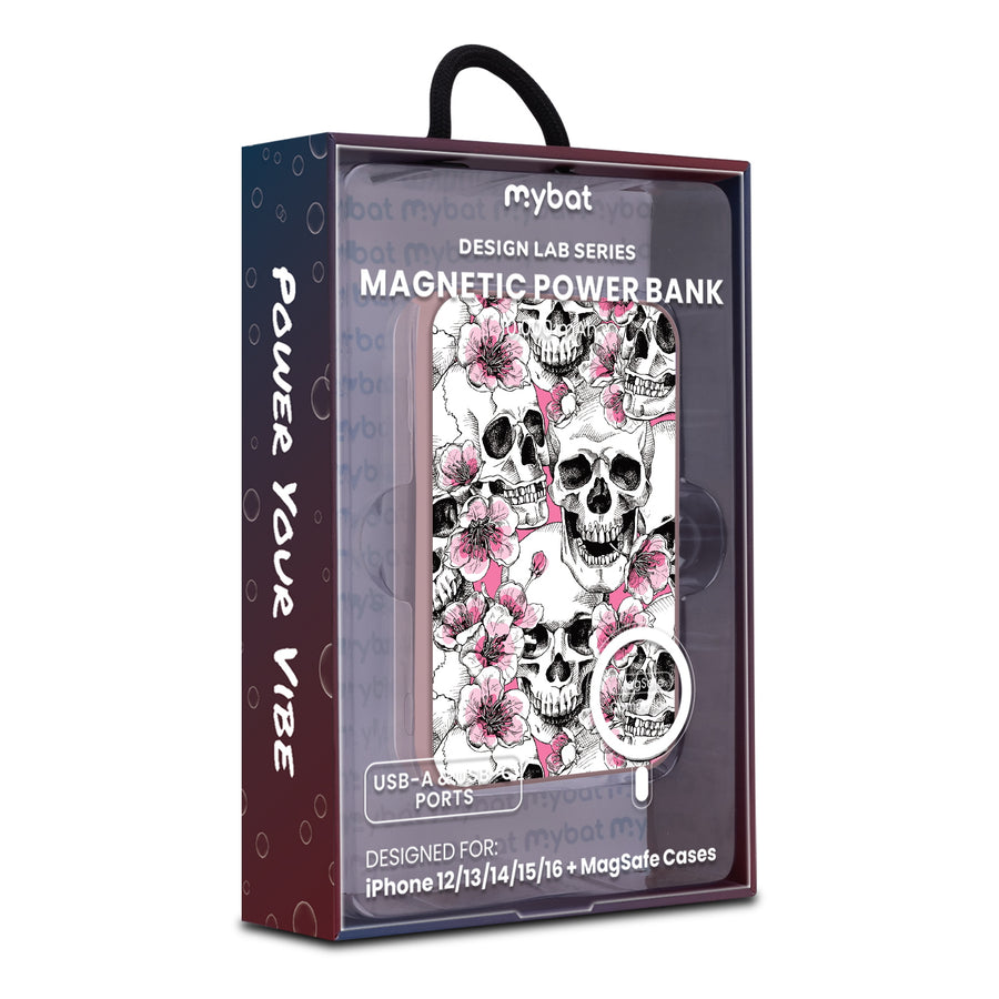 MyBat Design Lab 10000mAh Magnetic Wireless Power Bank - Pink - Death Blooms - MPBBAT143-PK-419-9.jpg