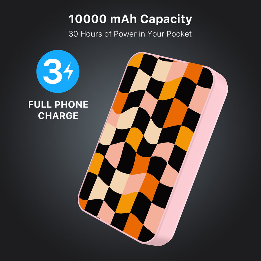 MyBat Design Lab 10000mAh Magnetic Wireless Power Bank - Pink - Groovy Check - MPBBAT143-PK-448-8.jpg
