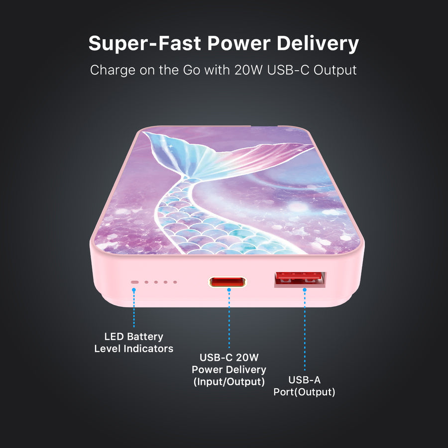 MyBat Design Lab 10000mAh Magnetic Wireless Power Bank - Pink - Mermaid Tail - MPBBAT143-PK-456-7.jpg